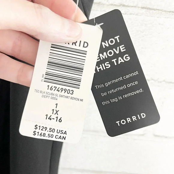 Torrid Black Corset Back Bodycon Sleeveless Dress Women's Plus Size 1X NEW - Picture 8 of 11